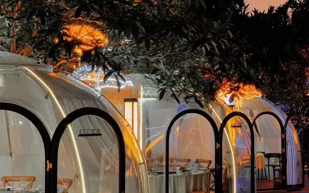 Completed Domevora domes installed on a prepared outdoor site